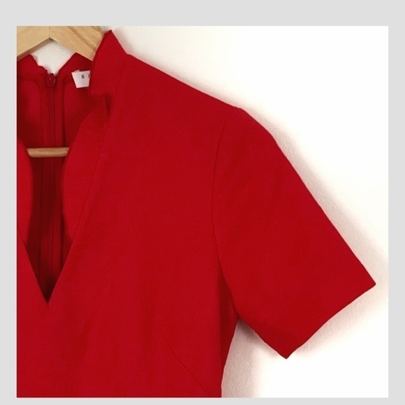 Sandro Short Dress Mini Crepe Fabric Cocktail Occasion Dress Short Sleeve Sz 1 - Picture 7 of 14